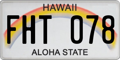 HI license plate FHT078