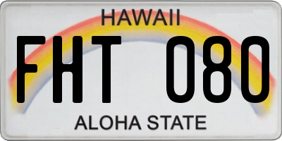 HI license plate FHT080