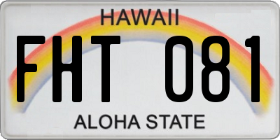 HI license plate FHT081