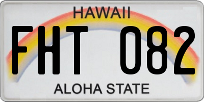 HI license plate FHT082