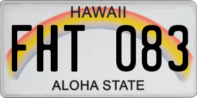 HI license plate FHT083