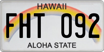 HI license plate FHT092