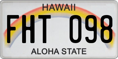 HI license plate FHT098