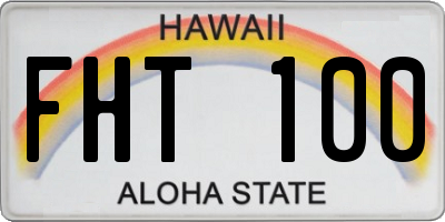 HI license plate FHT100