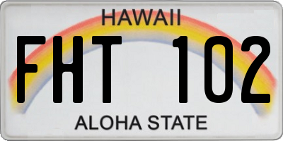 HI license plate FHT102