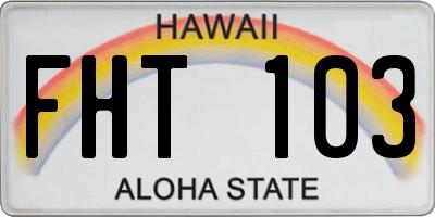 HI license plate FHT103