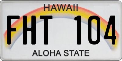 HI license plate FHT104
