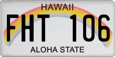 HI license plate FHT106