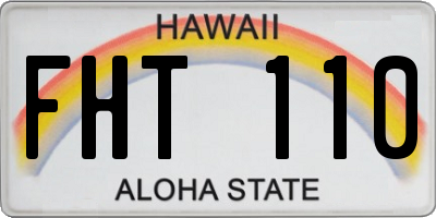 HI license plate FHT110