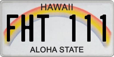 HI license plate FHT111