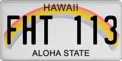 HI license plate FHT113
