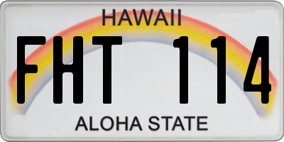 HI license plate FHT114