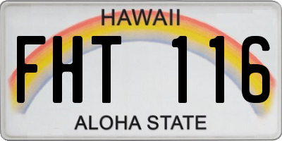 HI license plate FHT116