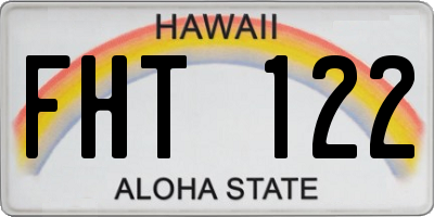 HI license plate FHT122