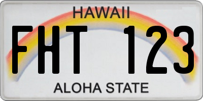 HI license plate FHT123