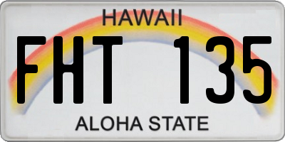HI license plate FHT135