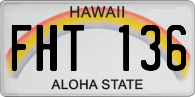 HI license plate FHT136