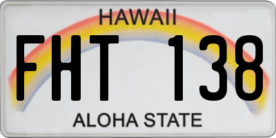 HI license plate FHT138