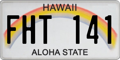 HI license plate FHT141