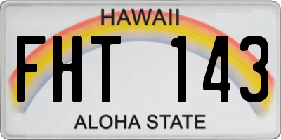 HI license plate FHT143