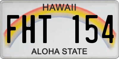 HI license plate FHT154