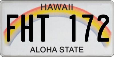 HI license plate FHT172