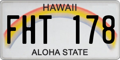 HI license plate FHT178