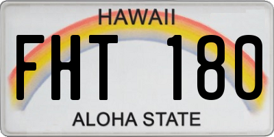 HI license plate FHT180