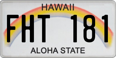 HI license plate FHT181