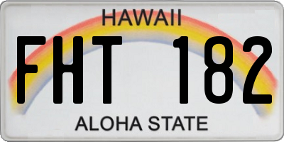 HI license plate FHT182