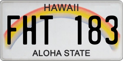 HI license plate FHT183