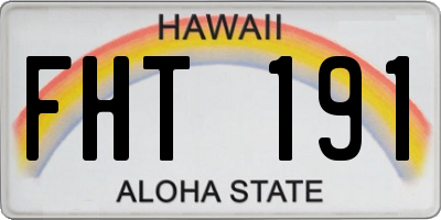 HI license plate FHT191