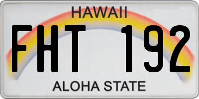 HI license plate FHT192