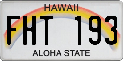 HI license plate FHT193