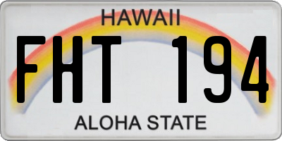 HI license plate FHT194