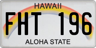 HI license plate FHT196