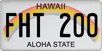HI license plate FHT200