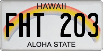 HI license plate FHT203