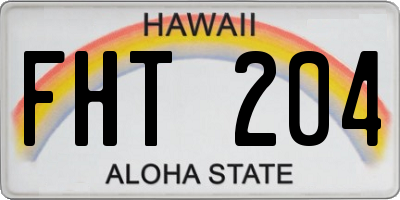 HI license plate FHT204