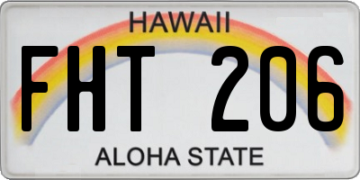 HI license plate FHT206