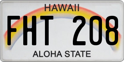HI license plate FHT208