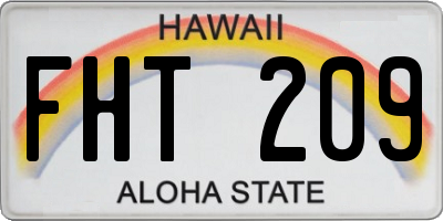 HI license plate FHT209