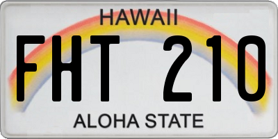 HI license plate FHT210