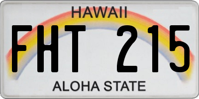 HI license plate FHT215