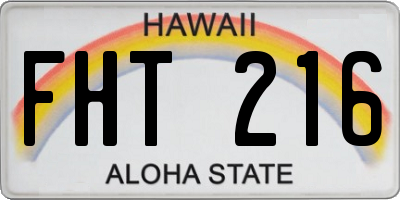 HI license plate FHT216