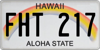 HI license plate FHT217