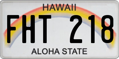 HI license plate FHT218