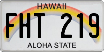 HI license plate FHT219