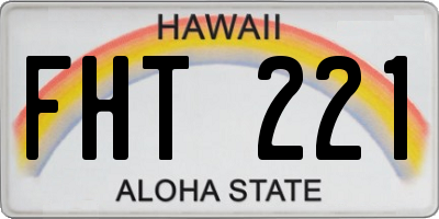 HI license plate FHT221