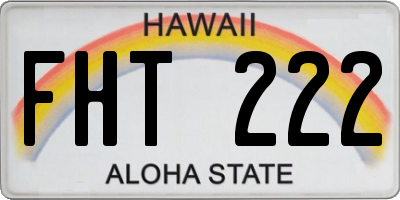 HI license plate FHT222